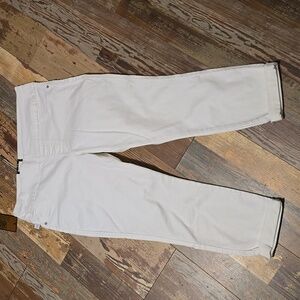 Rock & Republic RX Capri White Slimming Pant Sz 18 Cuffs Pull On Stretch